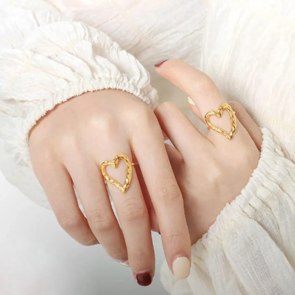 Irregular Heart-Shaped Ring - BlingVows - Best Imitation & Anti Tarnish Jewelry Wholesaler