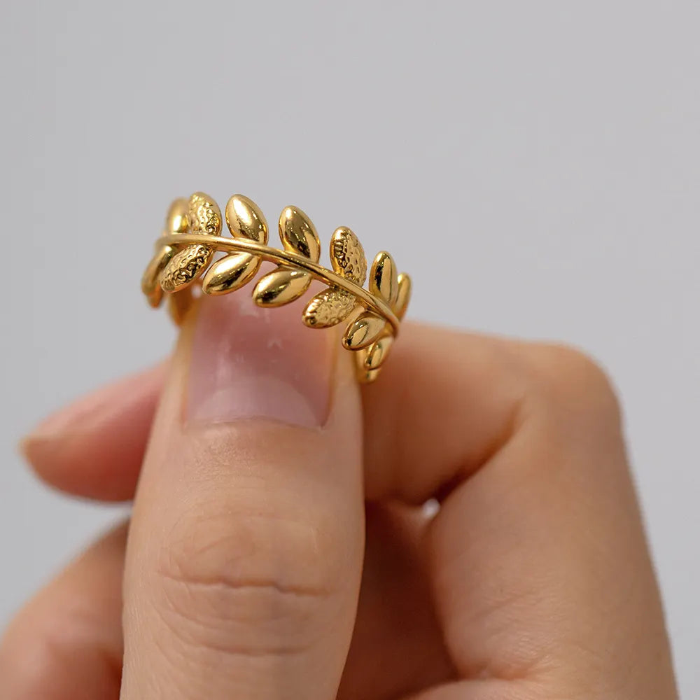 Ivy Leaf Wrapped Open Ring - BlingVows - Best Imitation & Anti Tarnish Jewelry Wholesaler