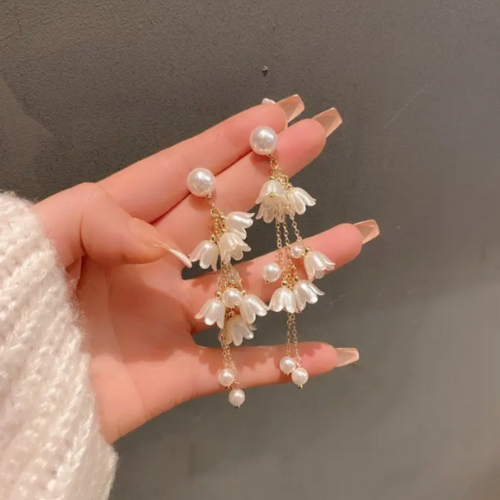 Long Flower Tassel Jewelry Earring - BlingVows - Best Imitation & Anti Tarnish Jewelry Wholesaler