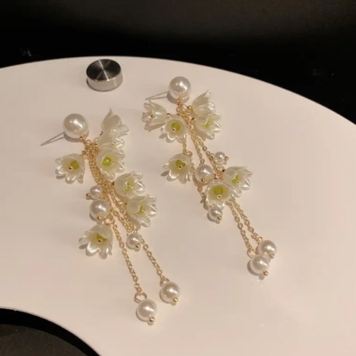 Long Flower Tassel Jewelry Earring - BlingVows - Best Imitation & Anti Tarnish Jewelry Wholesaler