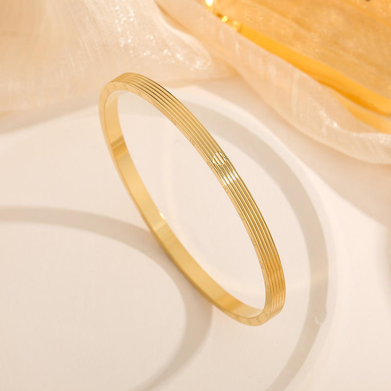 Love Symbol Engraved Anti-Tarnish Bangle - BlingVows - Best Imitation & Anti Tarnish Jewelry Wholesaler