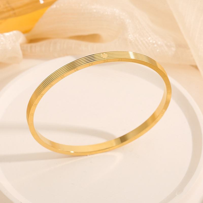 Love Symbol Engraved Anti-Tarnish Bangle - BlingVows - Best Imitation & Anti Tarnish Jewelry Wholesaler