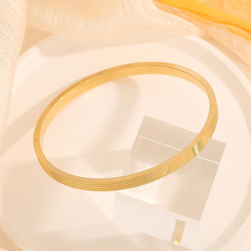 Love Symbol Engraved Anti-Tarnish Bangle - BlingVows - Best Imitation & Anti Tarnish Jewelry Wholesaler