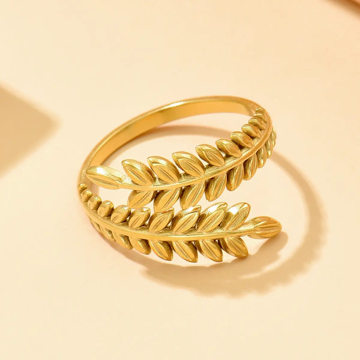 Olive Leaf Shaped Finger Ring - BlingVows - Best Imitation & Anti Tarnish Jewelry Wholesaler