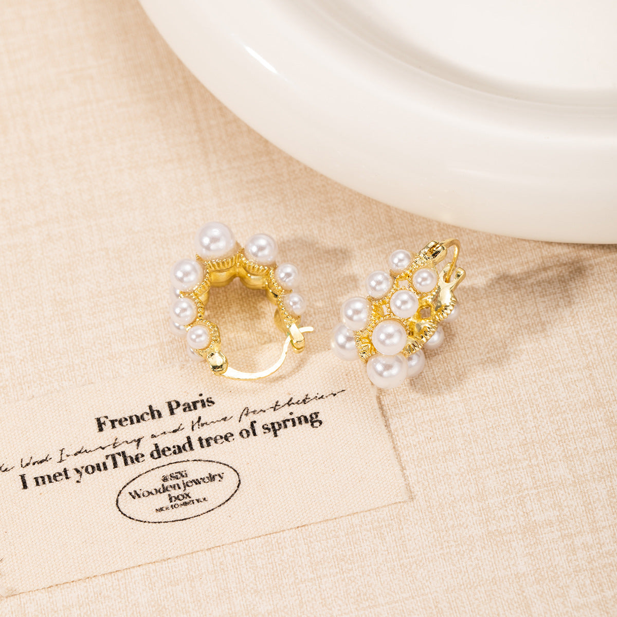 Pearl Cluster Hoop Earrings - BlingVows - Best Imitation & Anti Tarnish Jewelry Wholesaler