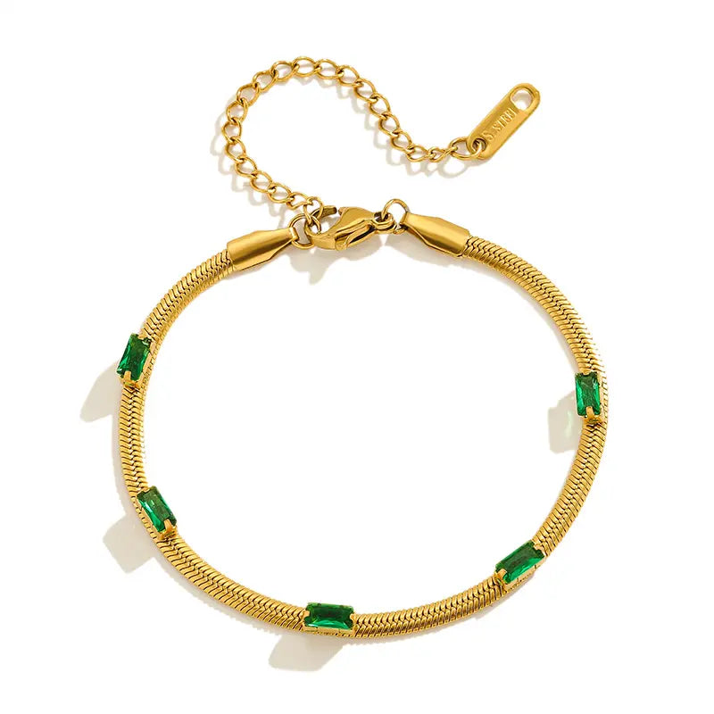 Retro Cubic Zircon Snake Chain Bracelet - BlingVows - Best Imitation & Anti Tarnish Jewelry Wholesaler