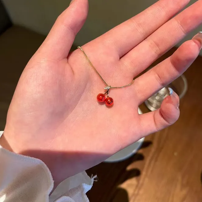 The Red Cherry Necklace - BlingVows - Best Imitation & Anti Tarnish Jewelry Wholesaler