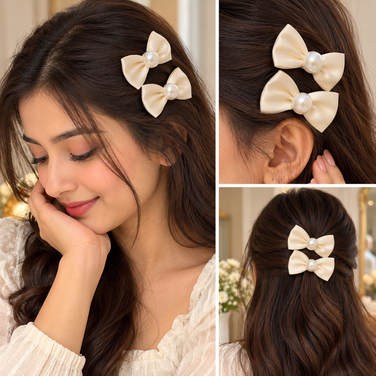 Elegant Satin Bow Hair Clip