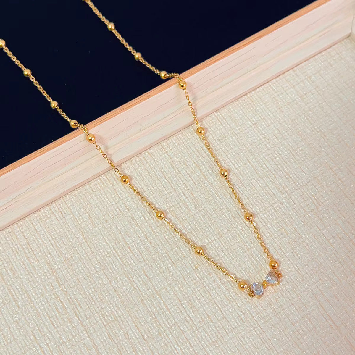 Minimal Bow Beaded Necklace