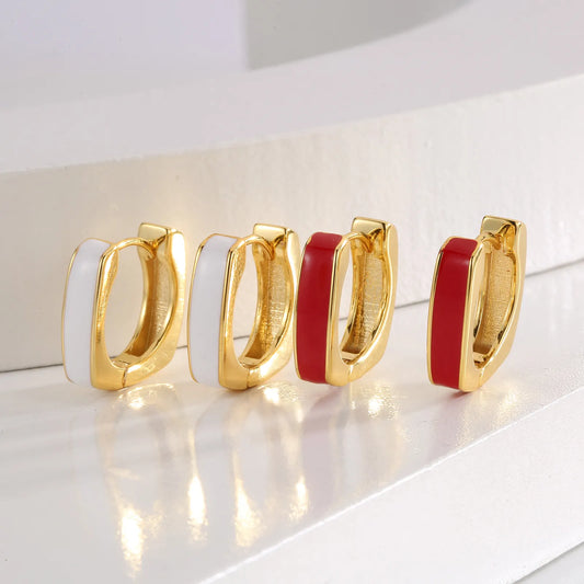 Oil-drop Square Hoop Earrings