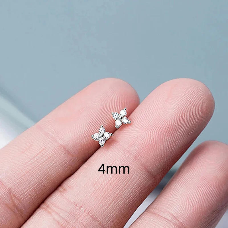 Floral CZ Stud Earrings