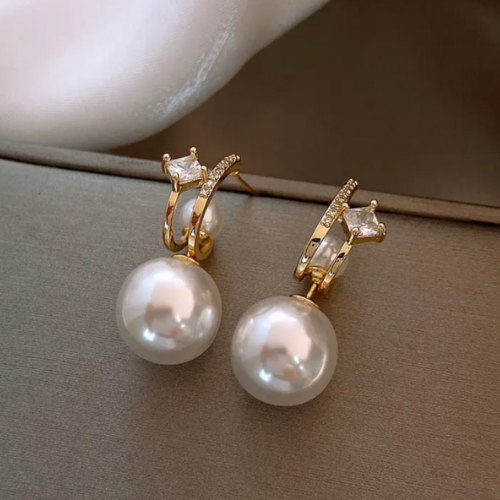 Colorful Gold bohemian pearl simple earrings for women