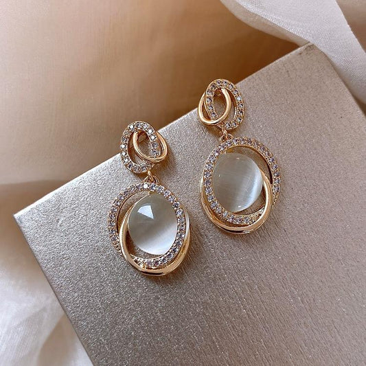 Korean Luxe Halo Drop Earrings