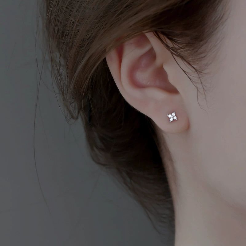 Floral CZ Stud Earrings