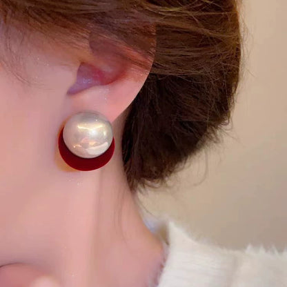 Velvet Pearl Stud Earrings