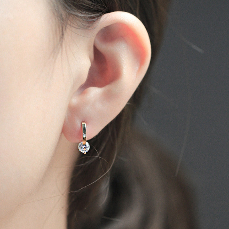 Minimal Crystal Drop Earrings