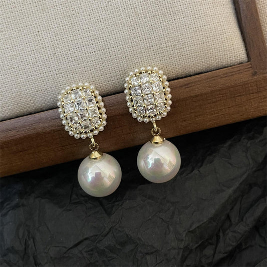 Korean Royal Pearl Drop Earrings