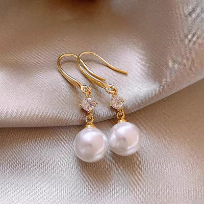 Crystal Pearl Drop Earrings