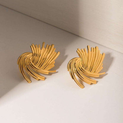 Korean Luxe Swirl Statement Earrings