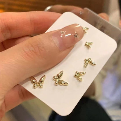 Butterfly Stud Earrings Set