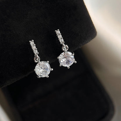 Solitaire Drop Earrings