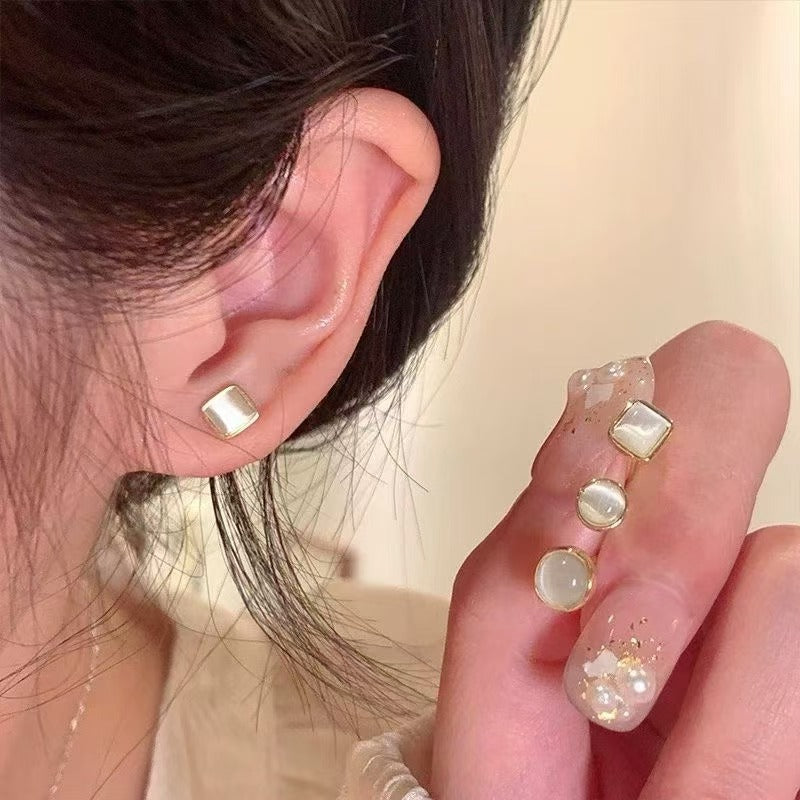 Minimal Geometric Stud Earrings Set