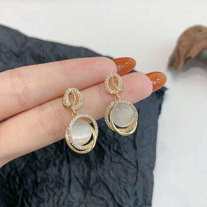 Korean Luxe Halo Drop Earrings