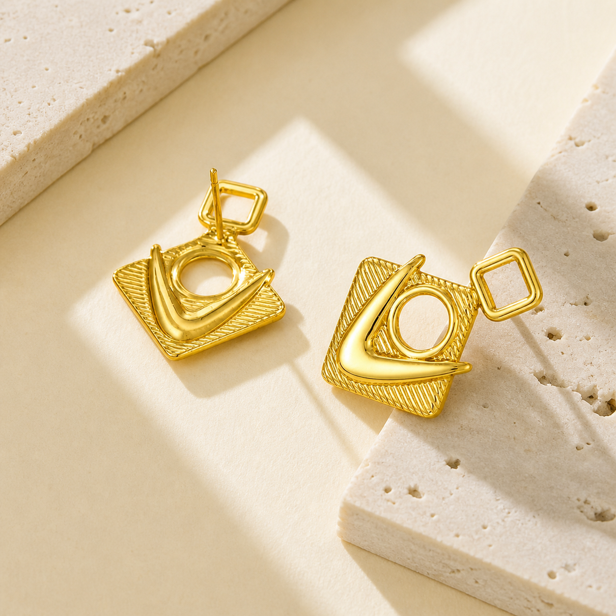 Geometric Statement Drop Earrings