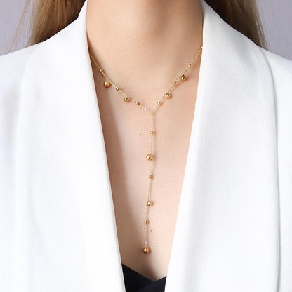 Golden Droplet Layer Necklace