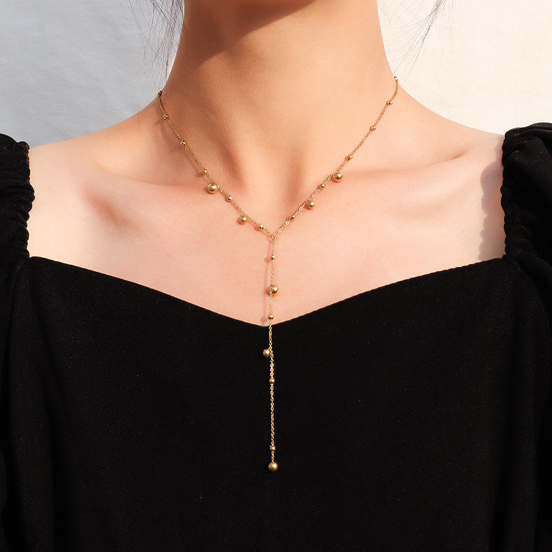 Golden Droplet Layer Necklace