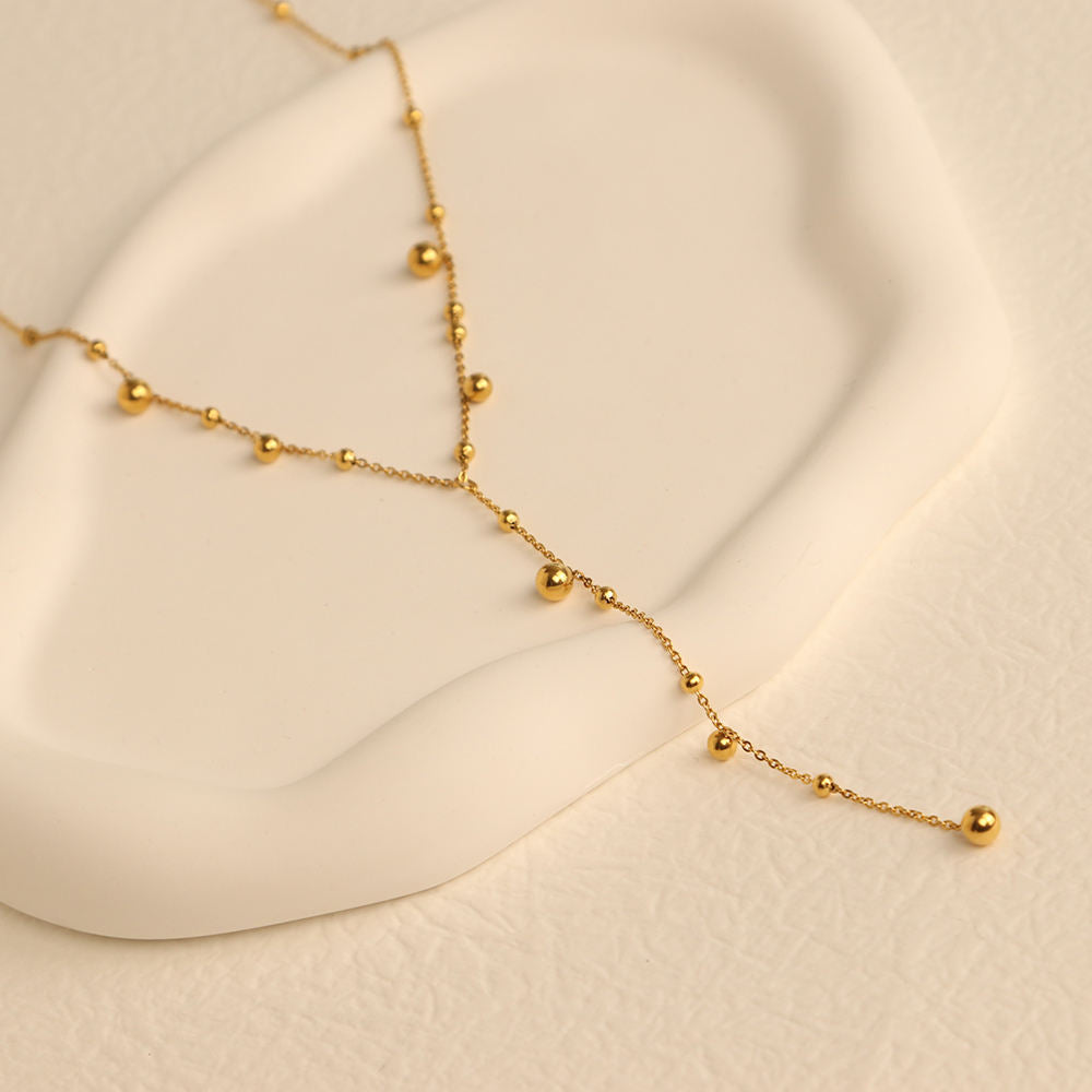 Golden Droplet Layer Necklace