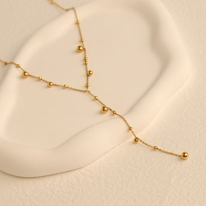 Golden Droplet Layer Necklace