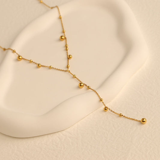 Golden Droplet Layer Necklace