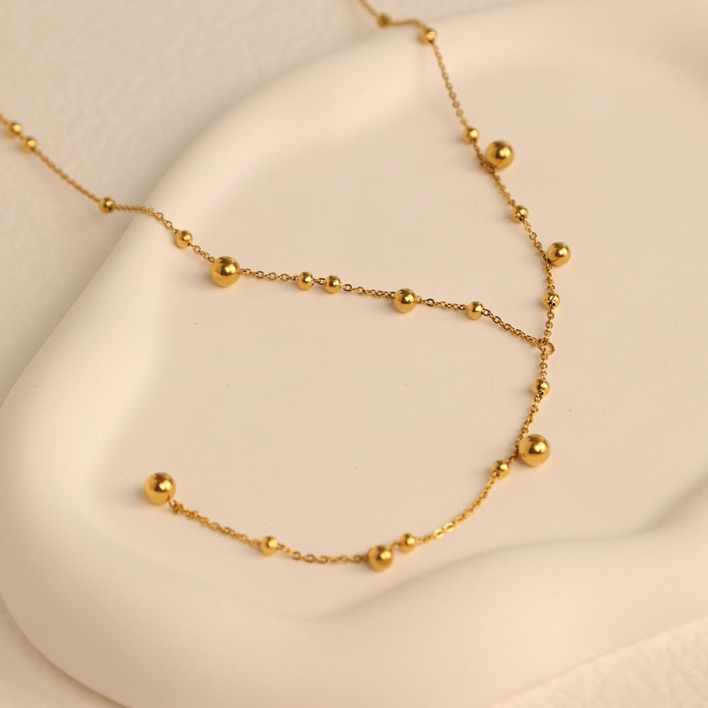 Golden Droplet Layer Necklace