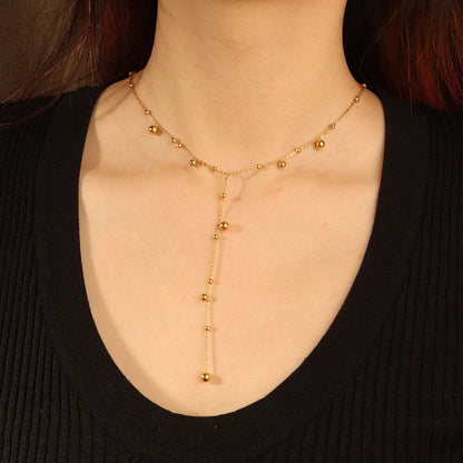 Golden Droplet Layer Necklace
