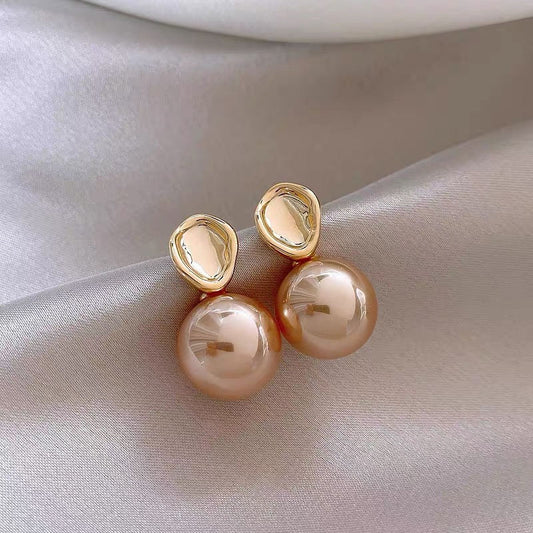 Korean Gloss Pearl Drop Earrings