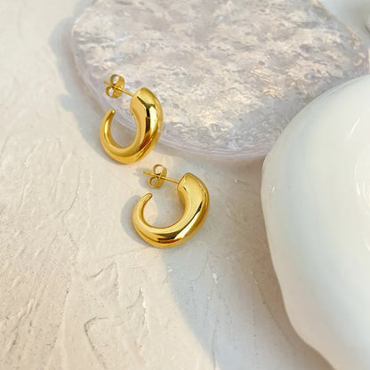 Stainless Steel Geometric Cuff Earrings