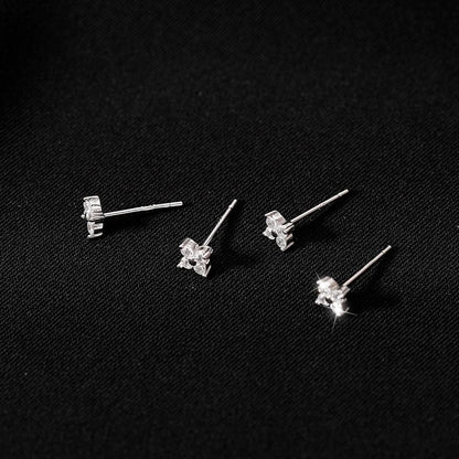 Floral CZ Stud Earrings