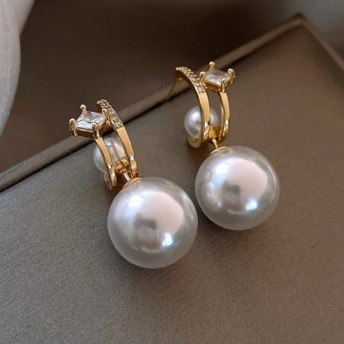 Colorful Gold bohemian pearl simple earrings for women