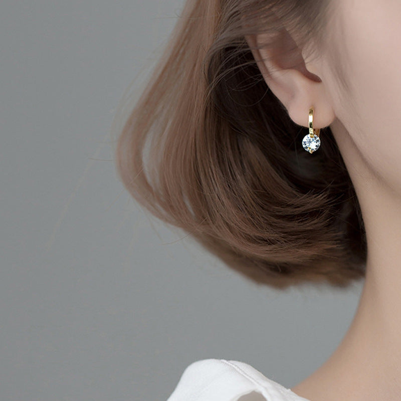 Minimal Crystal Drop Earrings