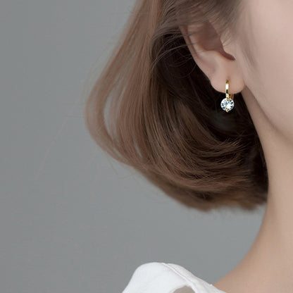 Minimal Crystal Drop Earrings