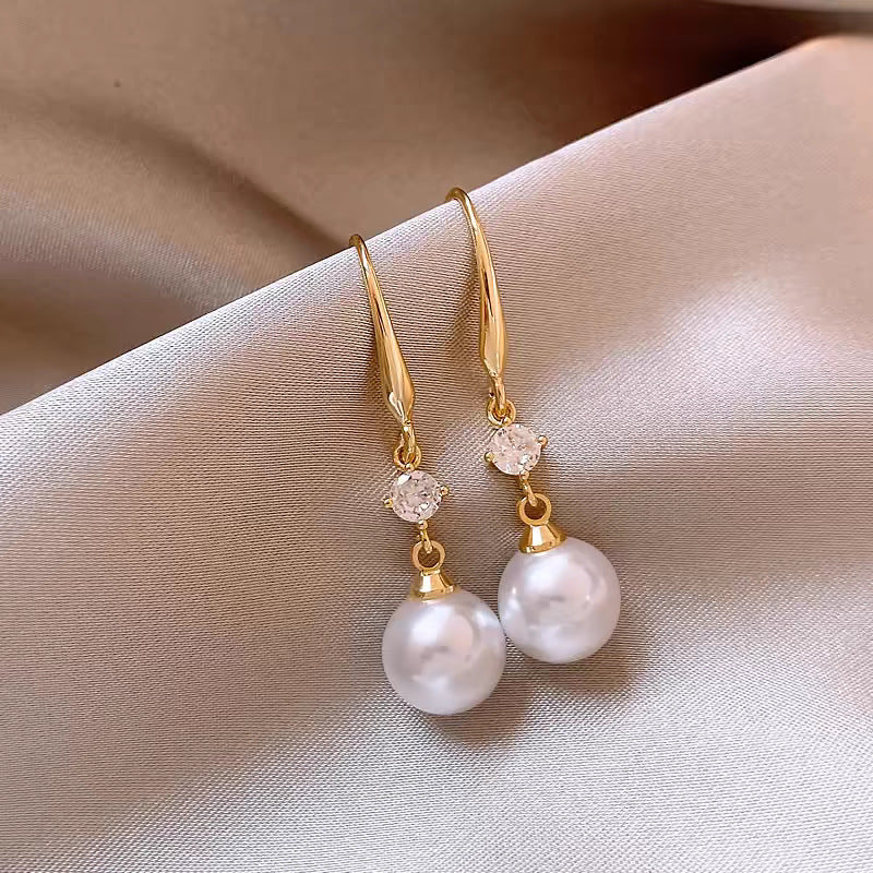 Crystal Pearl Drop Earrings