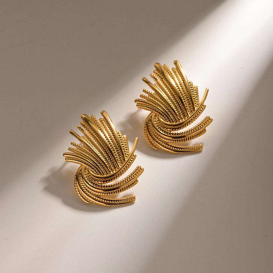 Korean Luxe Swirl Statement Earrings