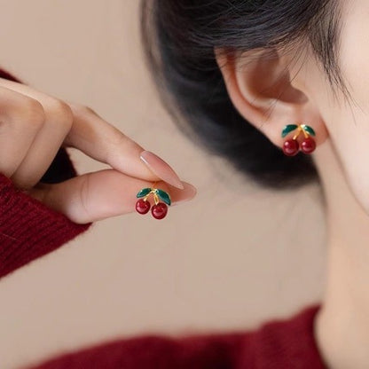 Cute Cherry Stud Earrings