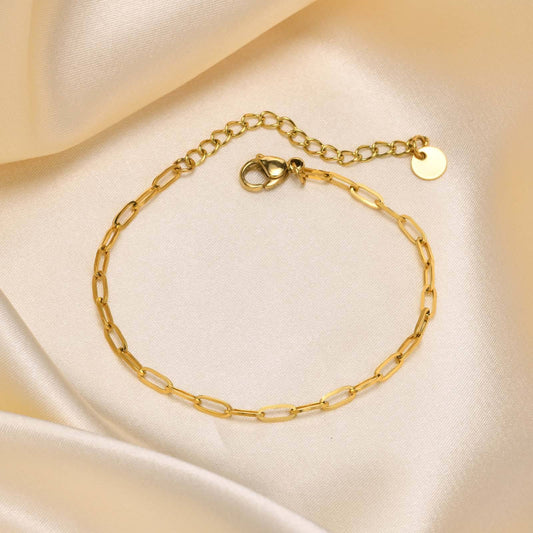 Minimal Oval Link Gold Chain Bracelet