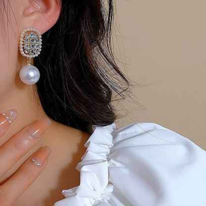 Korean Royal Pearl Drop Earrings