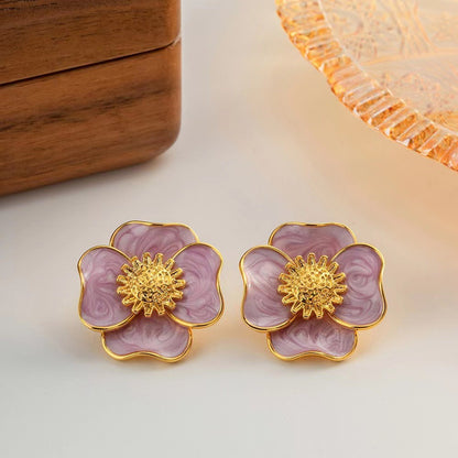 Lavender Blossom Stud Earrings