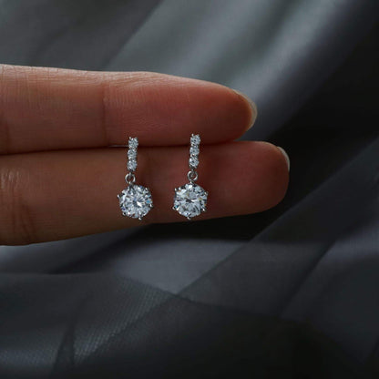 Solitaire Drop Earrings