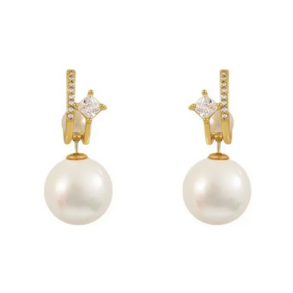 Colorful Gold bohemian pearl simple earrings for women