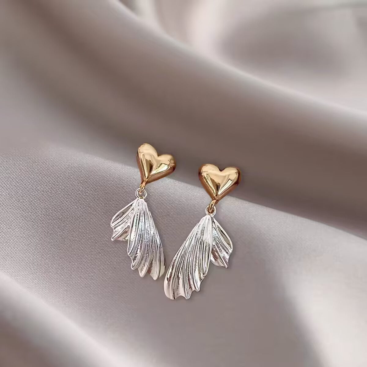 Heart Wing Drop Earrings